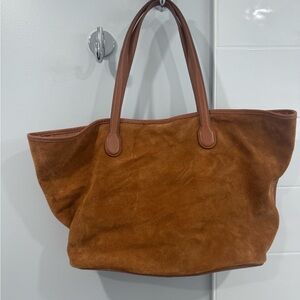 Brown Suede Tote Bag